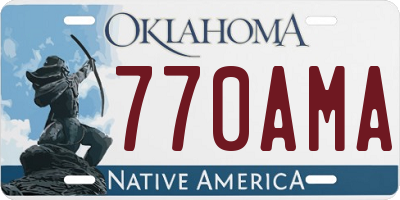 OK license plate 770AMA