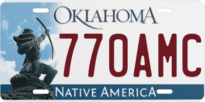 OK license plate 770AMC