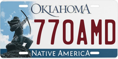 OK license plate 770AMD