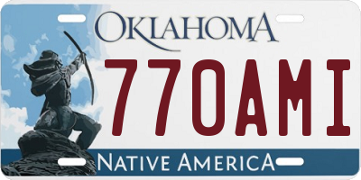 OK license plate 770AMI