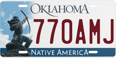 OK license plate 770AMJ