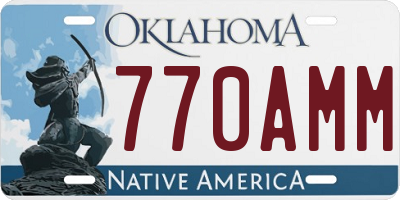 OK license plate 770AMM