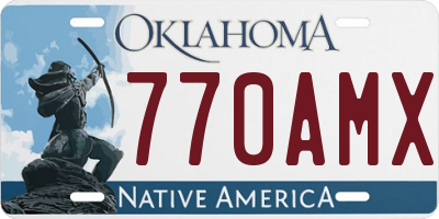 OK license plate 770AMX