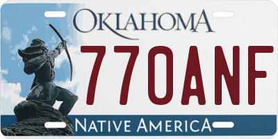OK license plate 770ANF