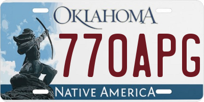 OK license plate 770APG