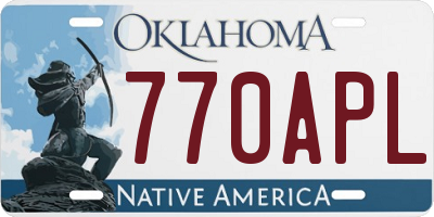 OK license plate 770APL