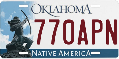 OK license plate 770APN