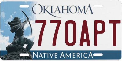OK license plate 770APT