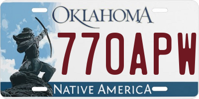 OK license plate 770APW