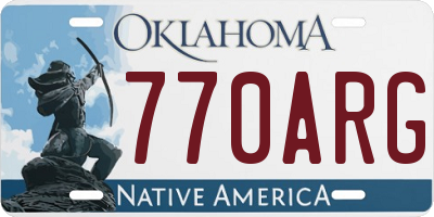 OK license plate 770ARG