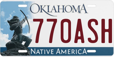 OK license plate 770ASH