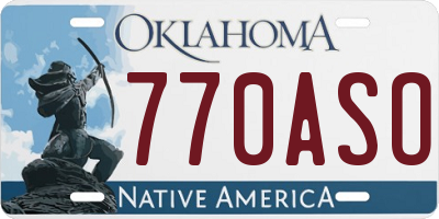 OK license plate 770ASO