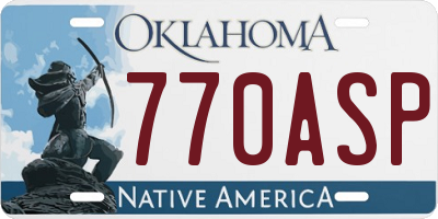 OK license plate 770ASP