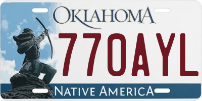 OK license plate 770AYL