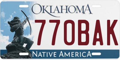 OK license plate 770BAK