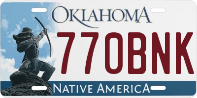 OK license plate 770BNK