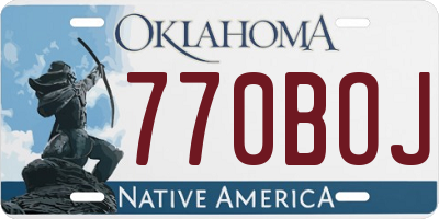 OK license plate 770BOJ
