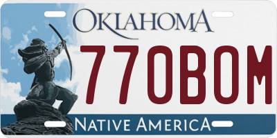 OK license plate 770BOM