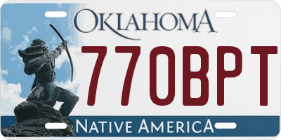 OK license plate 770BPT