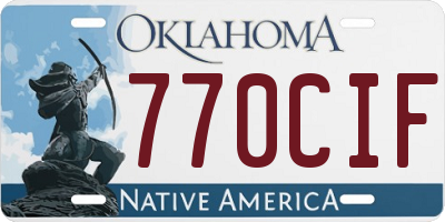 OK license plate 770CIF
