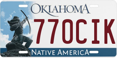 OK license plate 770CIK