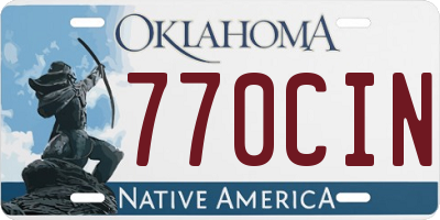 OK license plate 770CIN
