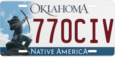 OK license plate 770CIV