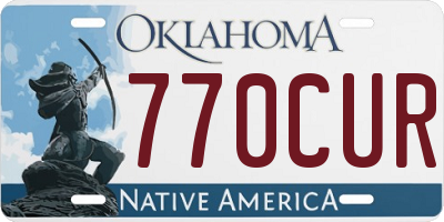 OK license plate 770CUR