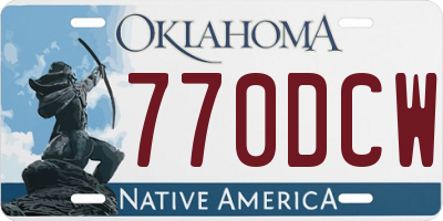 OK license plate 770DCW