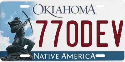 OK license plate 770DEV