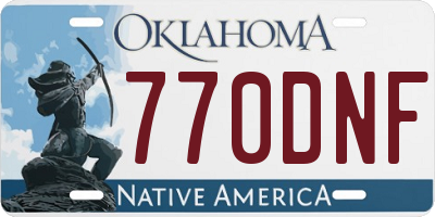 OK license plate 770DNF