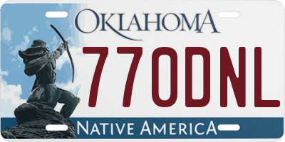 OK license plate 770DNL