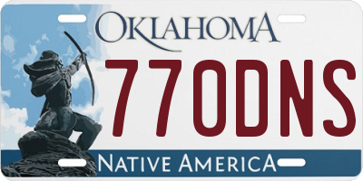 OK license plate 770DNS