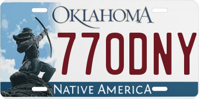 OK license plate 770DNY