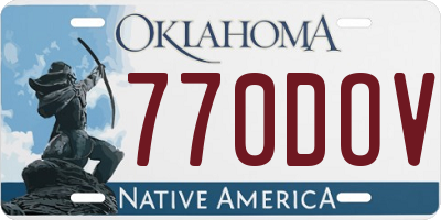 OK license plate 770DOV
