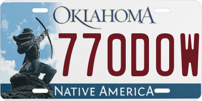 OK license plate 770DOW