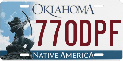 OK license plate 770DPF