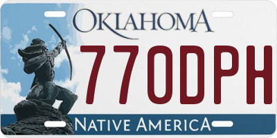 OK license plate 770DPH