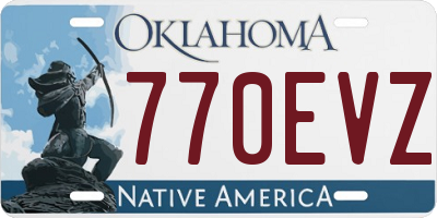 OK license plate 770EVZ
