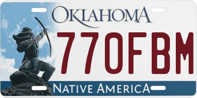 OK license plate 770FBM