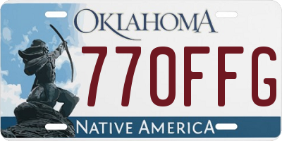 OK license plate 770FFG