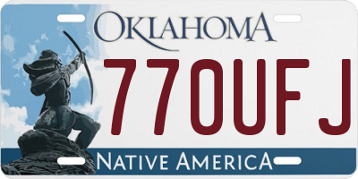 OK license plate 770UFJ