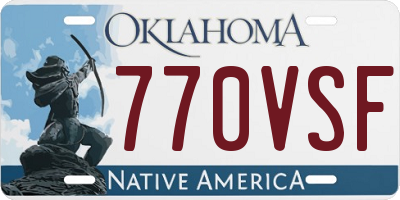 OK license plate 770VSF