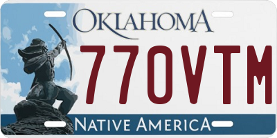 OK license plate 770VTM