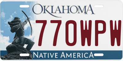 OK license plate 770WPW