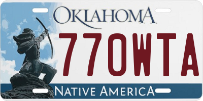 OK license plate 770WTA