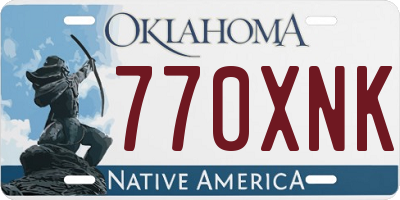 OK license plate 770XNK