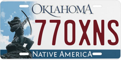 OK license plate 770XNS