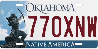 OK license plate 770XNW