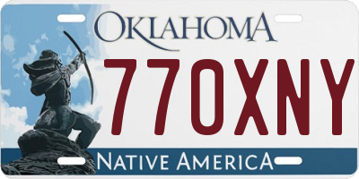 OK license plate 770XNY